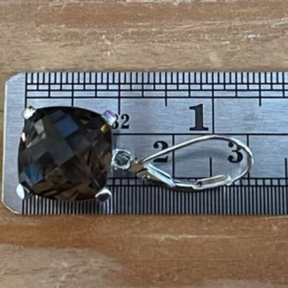 Smoky Quartz Sterling Silver Lever‑Back Earrings - Picture 3 of 4